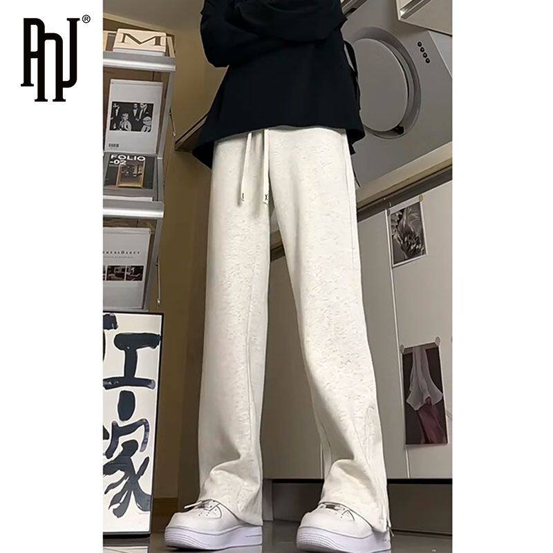 PNJ美式vibe高街重磅卫裤男春秋宽松直筒微喇裤痞帅潮牌运动长裤