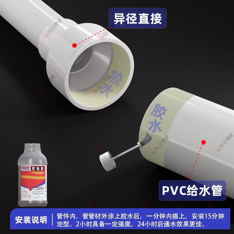 PVC给b水大小头变径接头异径直接直通白蓝灰同心大小头上水管配件
