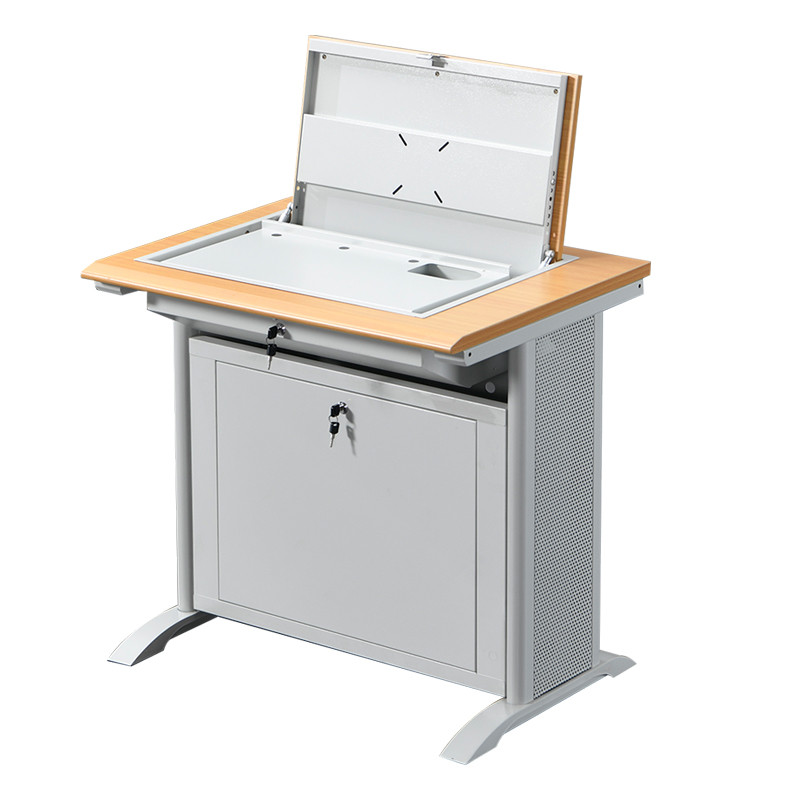 翻转电脑桌自动升降显示器隐藏式电脑F桌学校多媒体电教室部队机