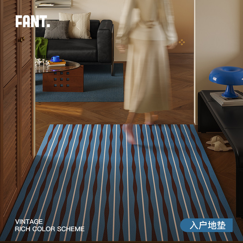 霍尔尼中古皮革地垫入户门垫进门可擦免洗2026新款门口高级防滑垫,居家布艺,家用脚垫,淘宝优惠券,粉丝福利购,淘宝优惠卷