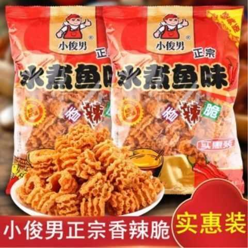 小俊男水煮鱼味120g袋装80怀旧比萨卷麻辣香辣脆儿时膨化零食锅巴