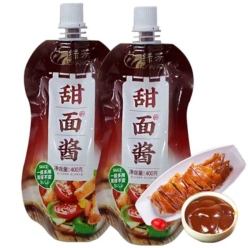 绿芳甜面酱400g袋装炸酱面烤鸭酱手抓饼酱煎饼果子蘸酱烧烤酱甜酱