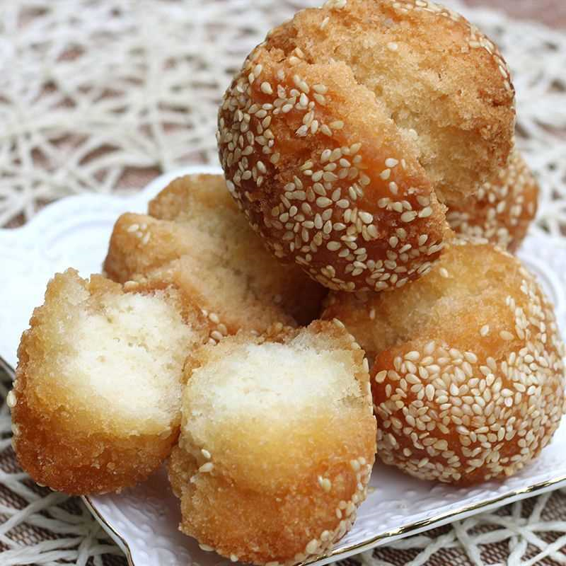 广西特产传统糕点开口笑零食开口枣芝麻球油炸零食小时怀旧小卖部