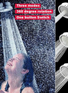 High Pressure Shower Head With ON/Off Switch 3 Function Wate