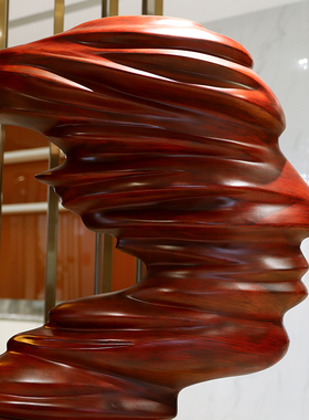 极速酒店大堂摆件大型落地玻璃钢艺术品售楼处抽象山石装饰雕塑招