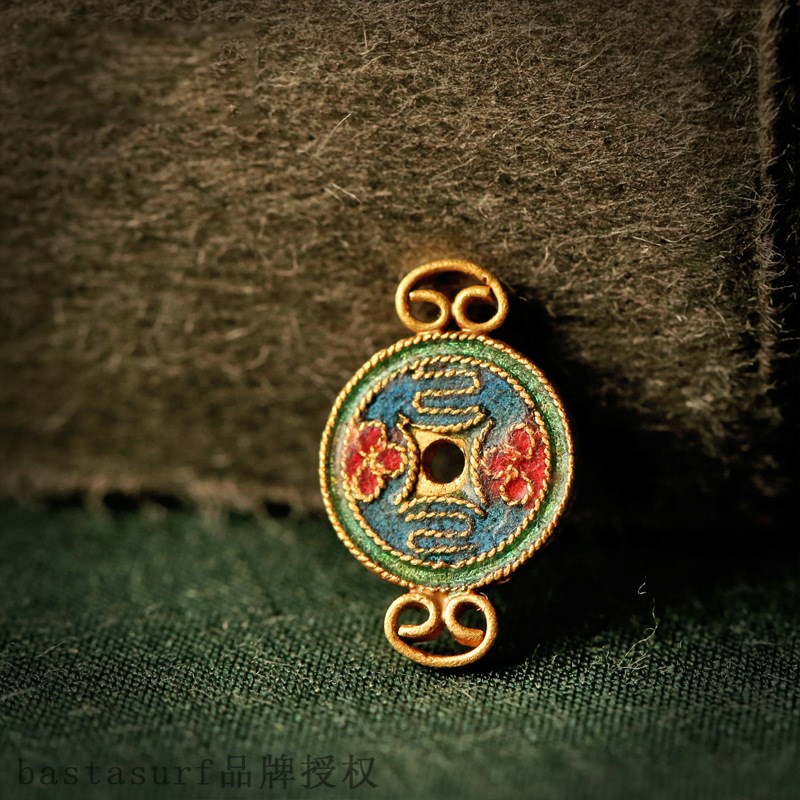 Ancient method copper plating old gold burning blue flower