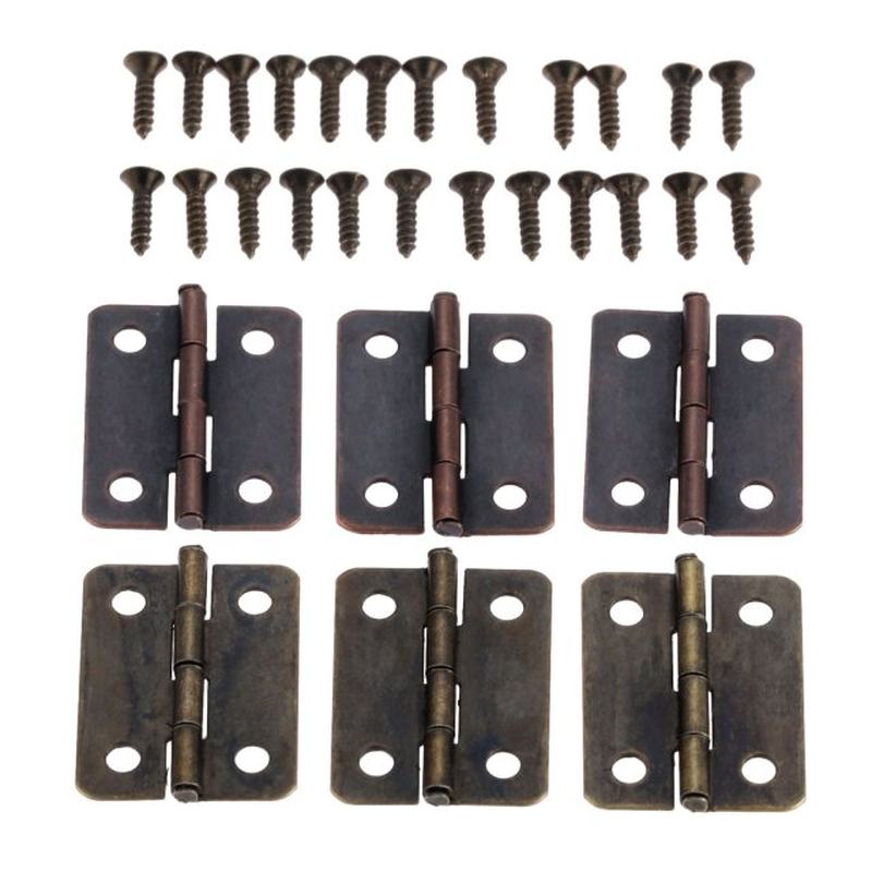 50 Pcs Antique Cabinet Hinges Furniture Fittings Jewelry Woo