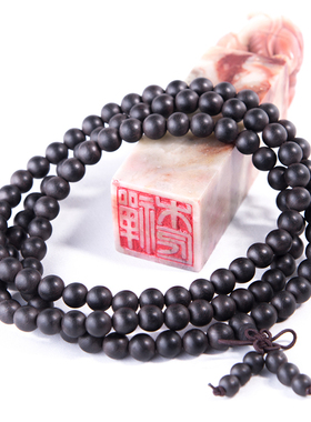 禅木匠黑檀木佛珠手链老料手串项链沉香小叶紫檀念珠108颗男女2.0