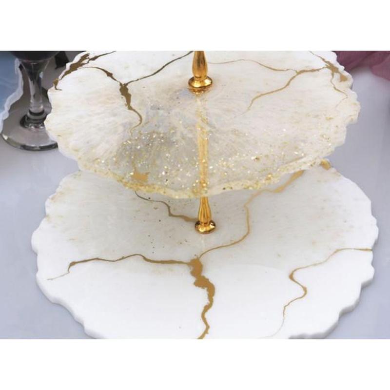 Three layer Irregular Fruit Disc Big Plate Resin Mold Oversi