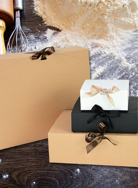 1pc Kraft White Black Gift Box Kraft Paper Packaging Boxes C