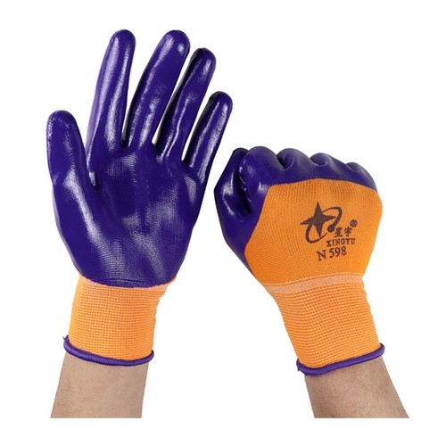 12双红宇N539劳保手套星宇手套丁腈浸胶耐磨机械防滑耐油防护手套
