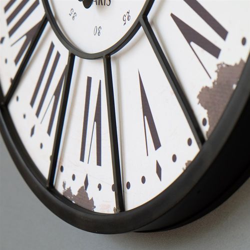 北欧现代美式法式复古做旧铁质数字大号圆钟创意客厅装饰挂钟钟表