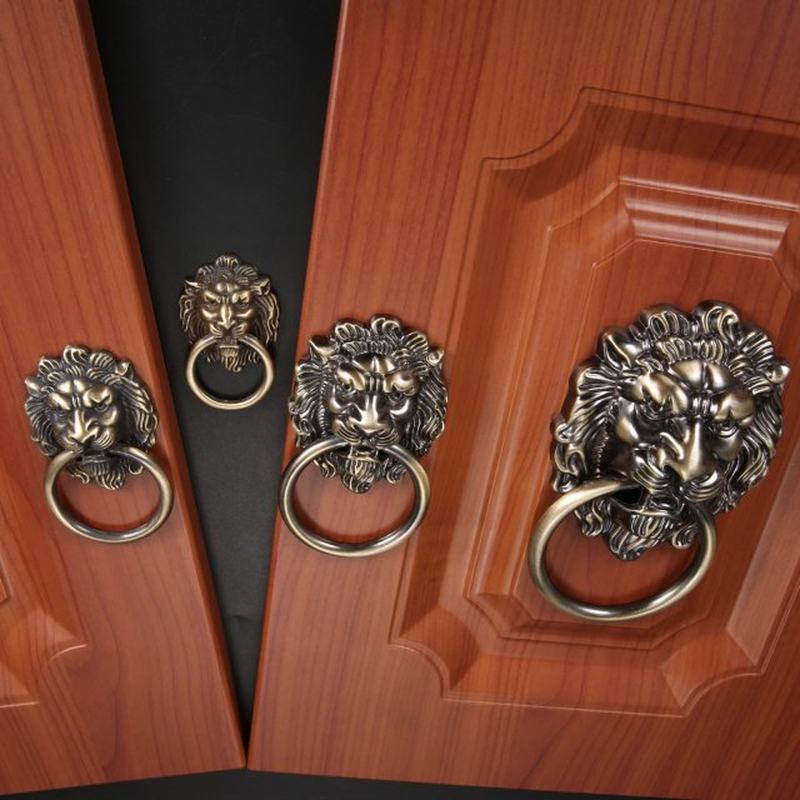 Vintage Lion Head Cabinet Knobs and Handles Furniture Door A