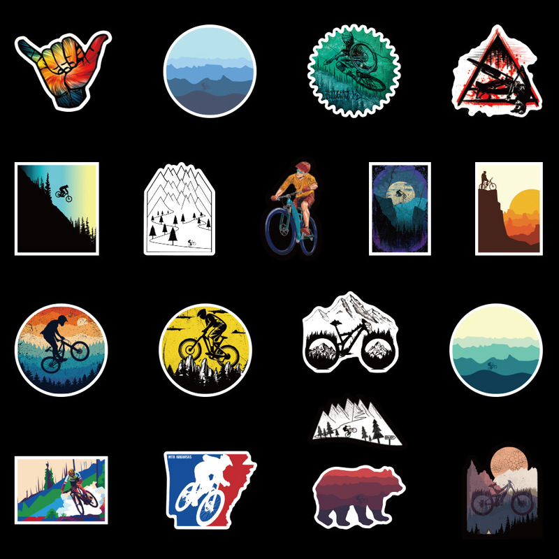 50PCS Mountain Bike Stickers Waterproof Outdoor MTB Bicycle