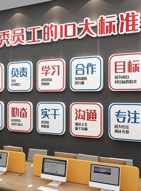 公司企业文化墙贴装饰团队办公室励志标语挂画会议室走廊楼梯激励