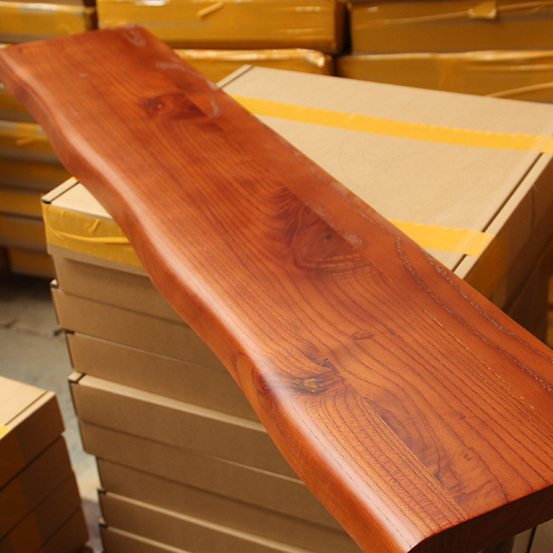 原木层板一字隔板 墙上实木置物架 层架壁挂书架不规则边隔板隔板