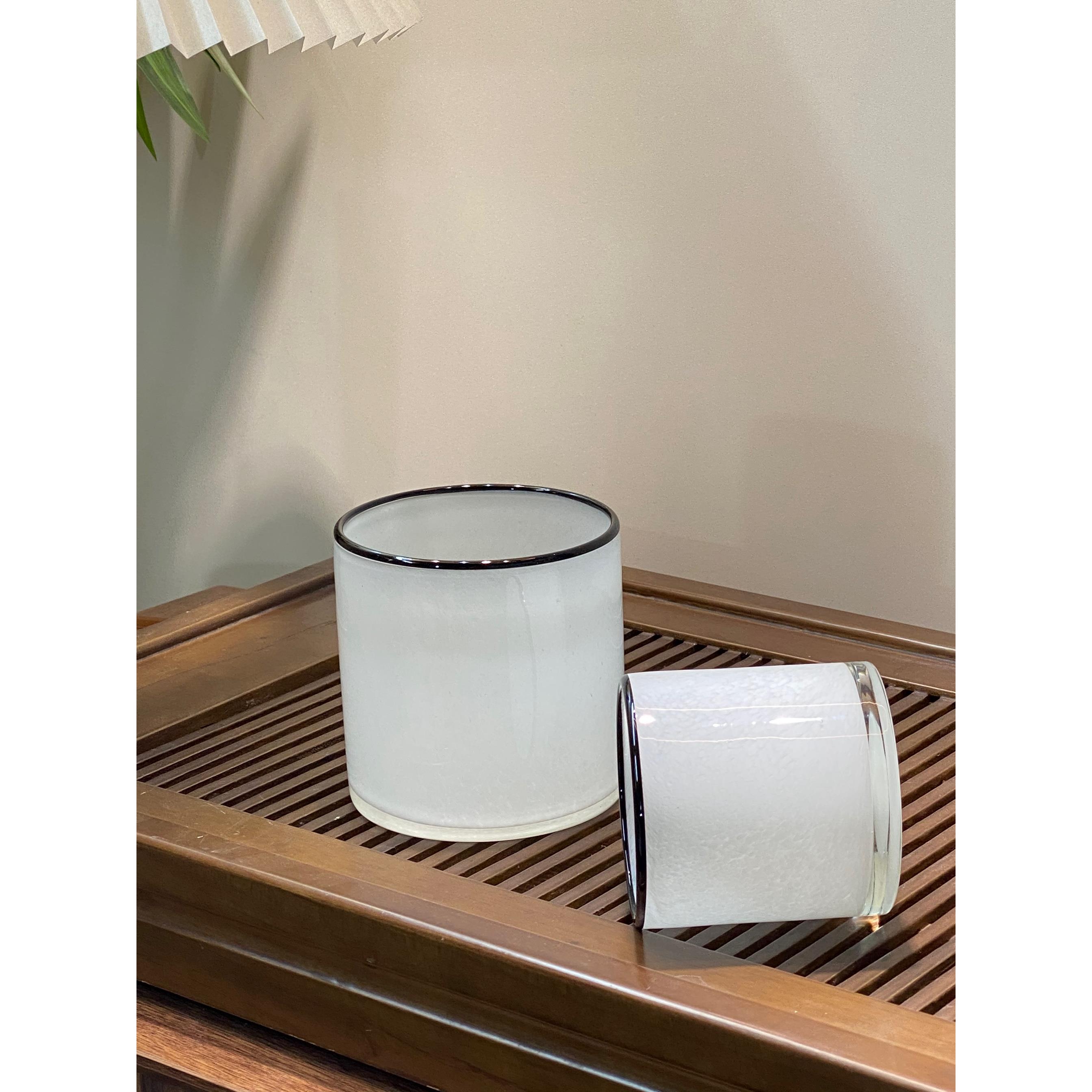 小山园杯子系列 | 高级感磨刻琉璃花瓶 复古花纹玄关摆件桌面花瓶