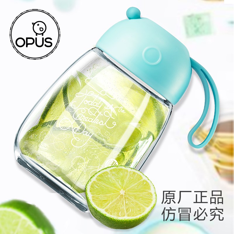 OPUS小Q单层耐热玻璃杯女韩版清新可爱家用喝水杯子便携耐热320ml