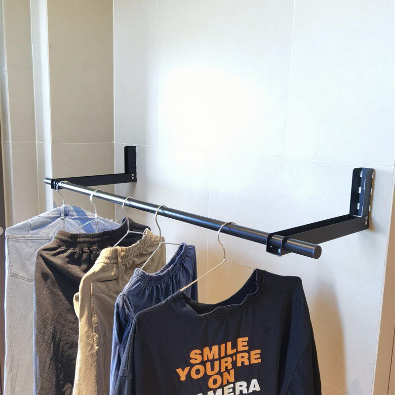 沛晴 伸缩晾衣杆墙上固定式折叠阳台晒被子室内晾衣架隐藏壁挂式