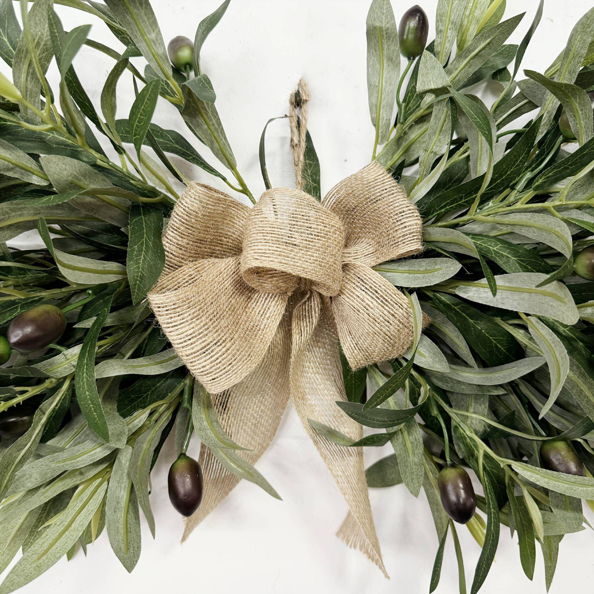 橄榄横挂花环家居装饰婚礼装饰壁挂装饰门挂场景布置仿真绿植