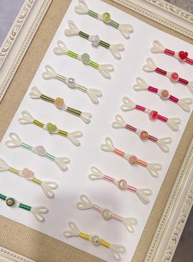 绿色系盘扣燕尾扣一字扣春夏温柔色调扣子礼盒衣服纽扣装饰扣