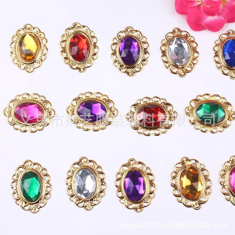 厂家复古底盘贴钻镂空底托彩色钻饰品配件宝石时光合金压钻
