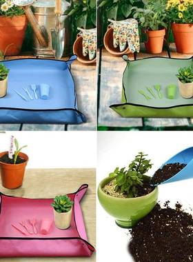 跨境黑色园艺地垫加厚防水花盆养殖垫多肉种植换土换盆防漏土垫