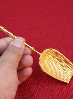 沙金仿真波及茶勺茶匙铲茶具配件取茶叶勺子泡茶工具长辈礼品礼物