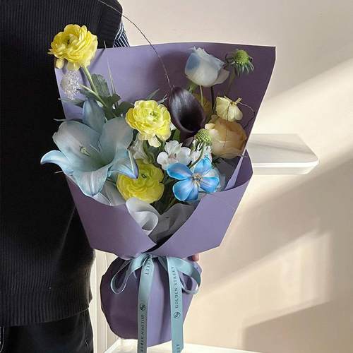 新款汐月艺术纸加厚防水风华纸节日礼物鲜花包装花束材料