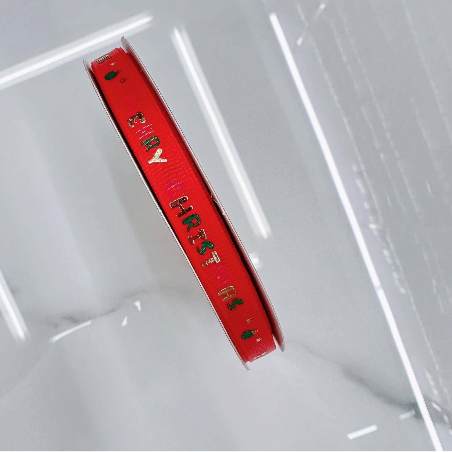 1CM圣诞节丝带节日装饰DIY礼品礼盒蝴蝶结包装彩带圣诞树场景装饰