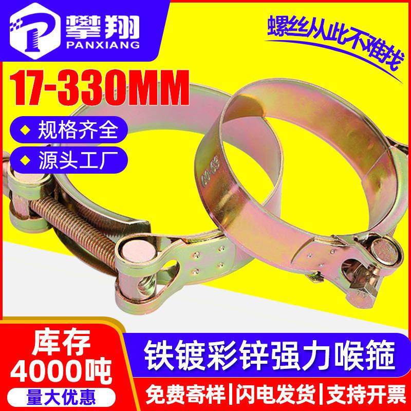 铁镀彩锌强力喉箍加厚卡箍欧式抱箍软管箍管卡不锈钢固定卡子