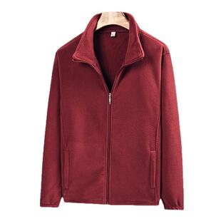 摇粒绒男士老抓绒闲衣外套秋冬季休码中875年夹克宽大松上衣防寒