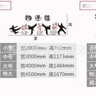 拳亚克贴力墙3d立体武术训练班背景墙2035道贴武馆练跆习室墙贴画