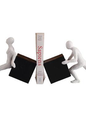 人物推箱书立靠书夹书件家居品书房书桌书X8305架树摆脂工艺品装