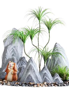 雪浪石庭切片组合泰山石片枯山水造景山石景VMJ假观切石自然石院