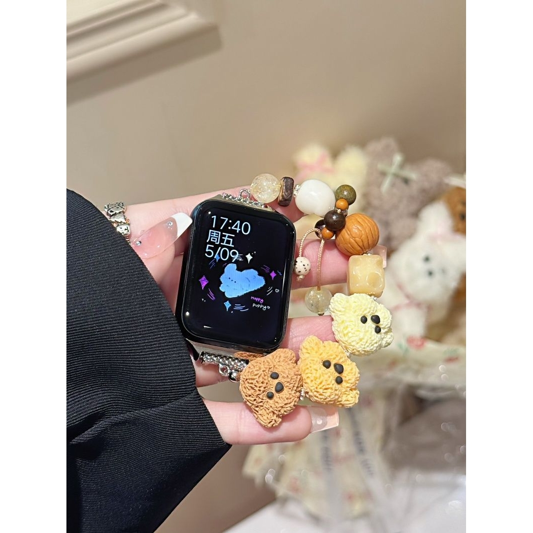 可爱串珠小狗适用vivowatch gt/watch5/3表带新款女iqoo watch gt