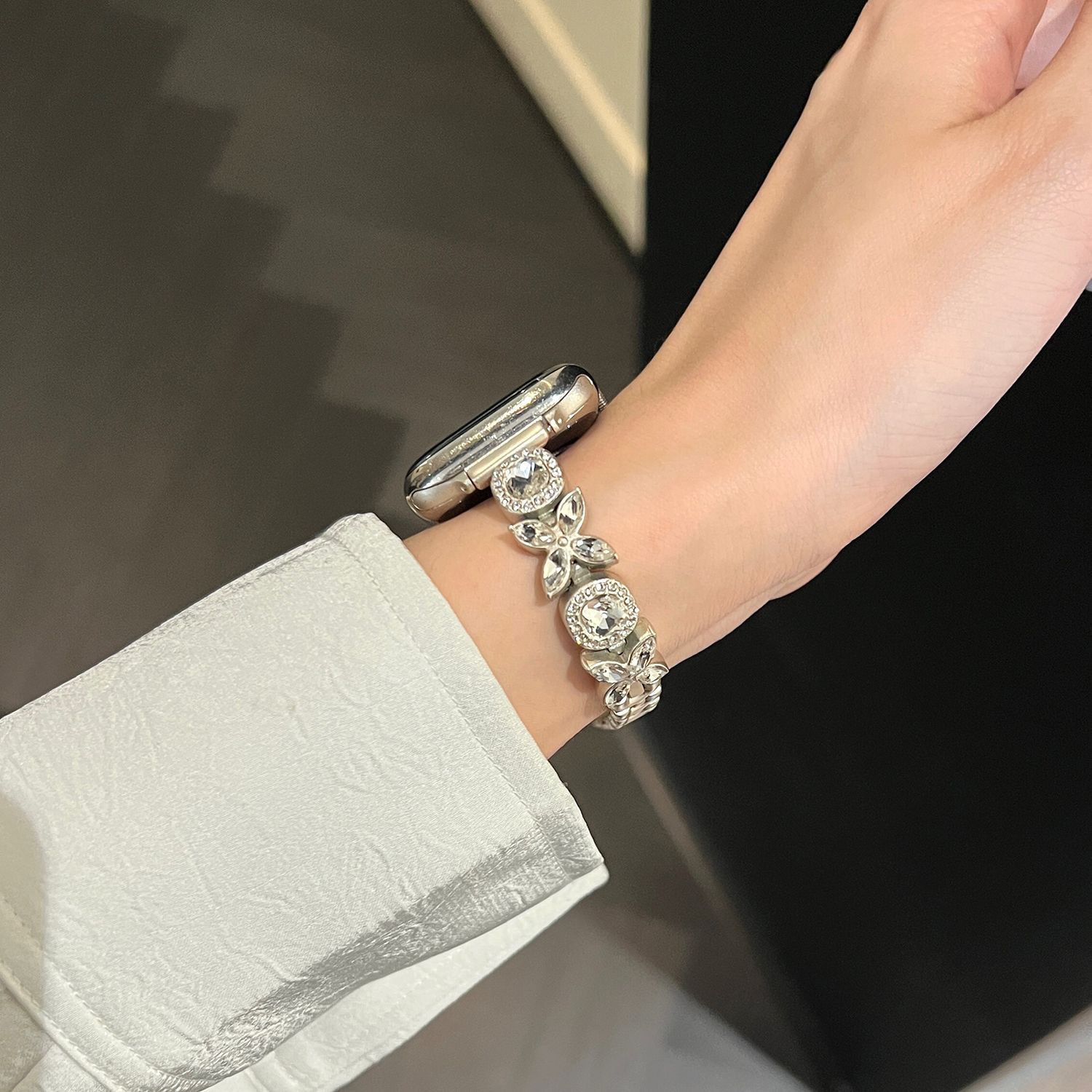 四叶草镶钻小米红米5/4代Redmi5 Watch432手表带表链金属新款适用