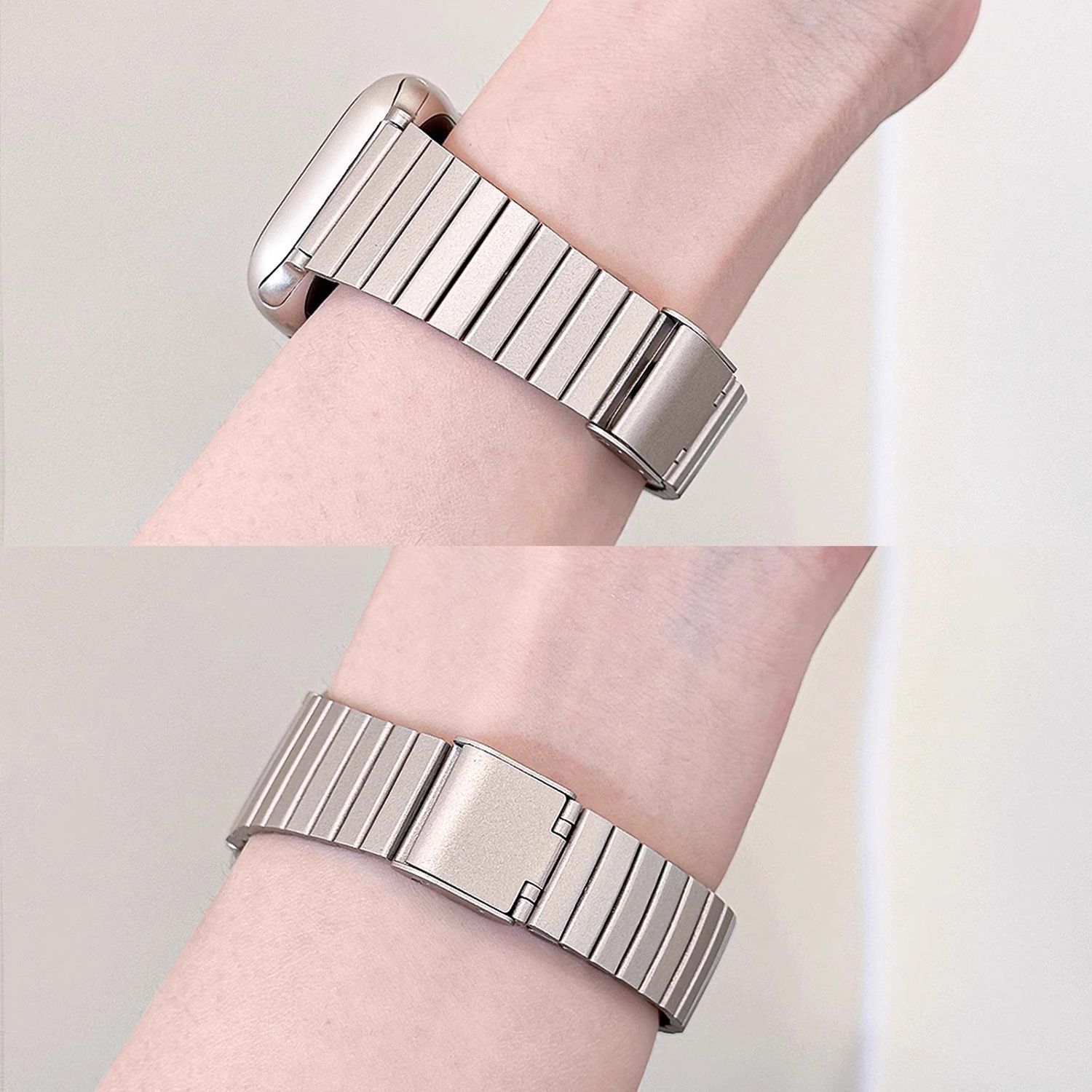 竹节小蛮腰不锈钢苹果appleiwatchs11手表带金属适用女9华强北S10