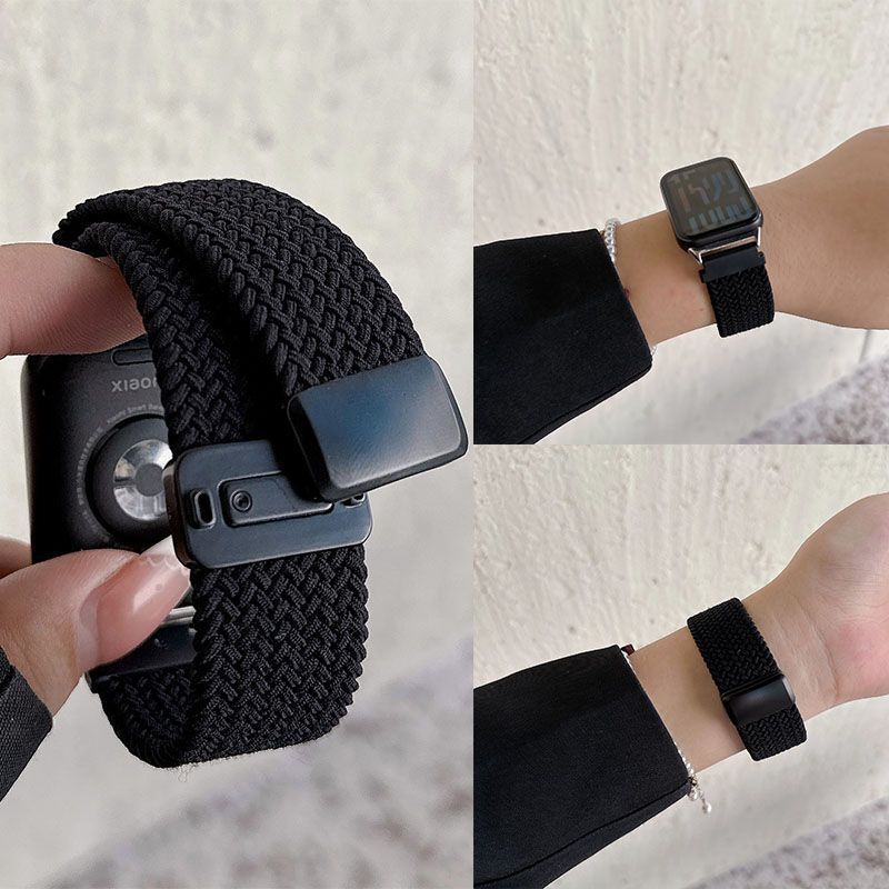 夏日高级红米watch5/4尼龙编织磁吸扣表带适用小米手环9/8pro新款