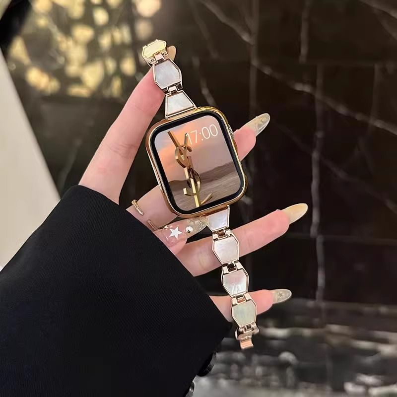 天然贝壳表链小米红米手表5/4代Redmi5 Watch432表带金属贝母适用