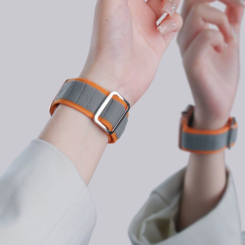 适用iwatch9弹力尼龙表带applewatch8苹果手表S10代滑扣se编织765