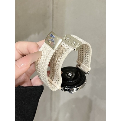 ins适用oppox2mini夏天透气尼龙表带华为GT45pro小熊watch3磁吸扣