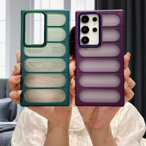新款散热透气适用三星S24ULTRA手机壳全包防摔套S24+PLUS磨砂半透Galaxys24U不包镜头sumsung24uitra超薄不沾