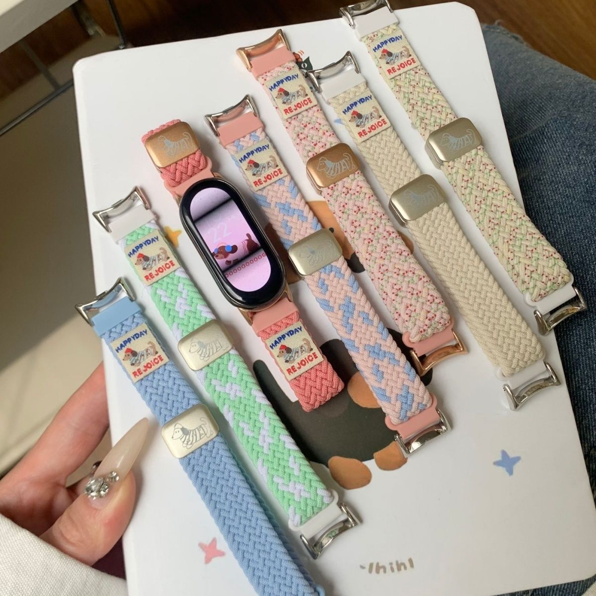 可爱卡通腊肠狗编织表带适用于小米9手表华为9小米9PRO红米watch5