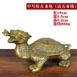 大小号纯铜龙龟摆件龙头龟铜龙龟仿古乌龟家居摆S件办公室家居摆