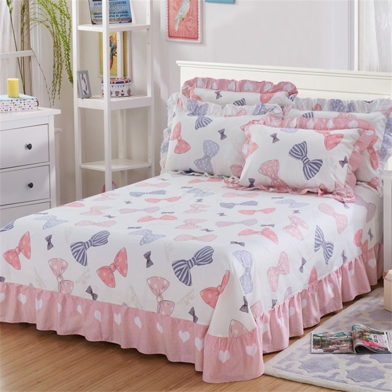 床裙式床单全棉单件双人印花v圆角纯棉带花边床罩三四件套18米裙,床上用品,床单,淘宝优惠券,粉丝福利购,淘宝优惠卷