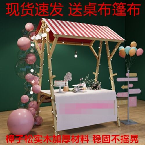 户外摊位架移动箱体夜市摆摊活动棚售货车促销台R集市木质摺叠花