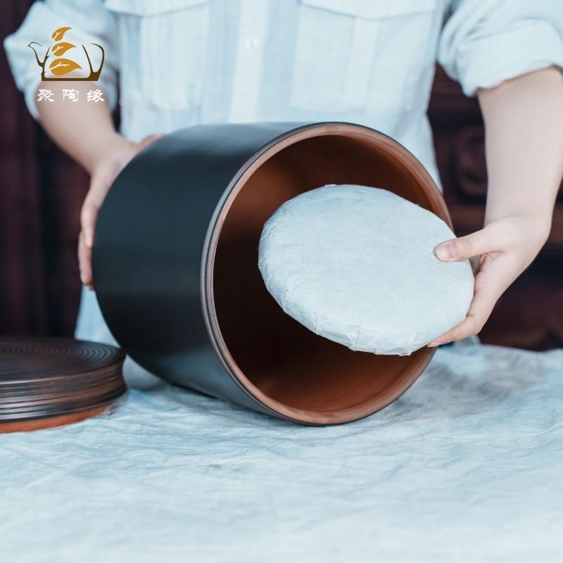 建水紫陶平盖茶叶罐陶瓷r家用中式密封罐防潮存储普洱茶饼茶缸新,餐饮具,茶叶罐,淘宝优惠券,粉丝福利购,淘宝优惠卷