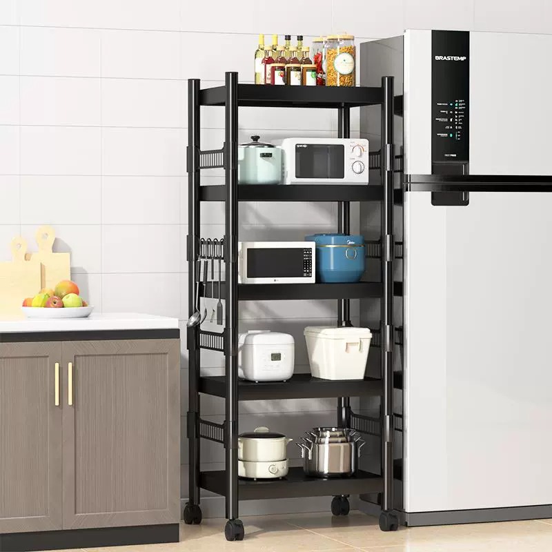 厨房夹缝置物架落地多层家用多y功能储物架锅具烤箱微波炉收纳架