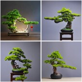 仿真迎客松盆景松树新o店开张送礼艺术做生意酒店大堂入门玄关摆